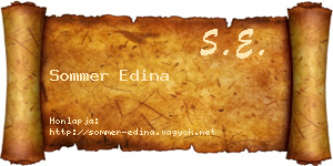 Sommer Edina névjegykártya